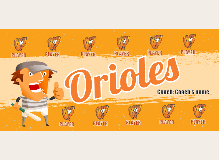 Orioles - Baseball - Pole Pocket Banner