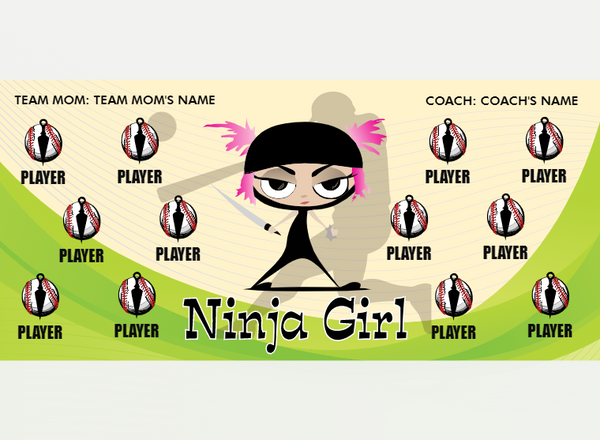 NinjaGirls 1 - Softball - Pole Pocket Banner