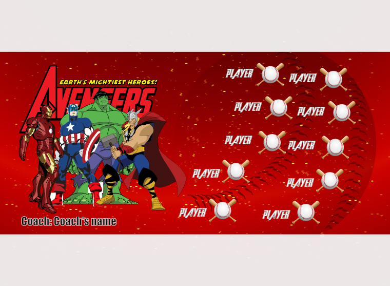 Avengers - Softball - Pole Pocket Banner