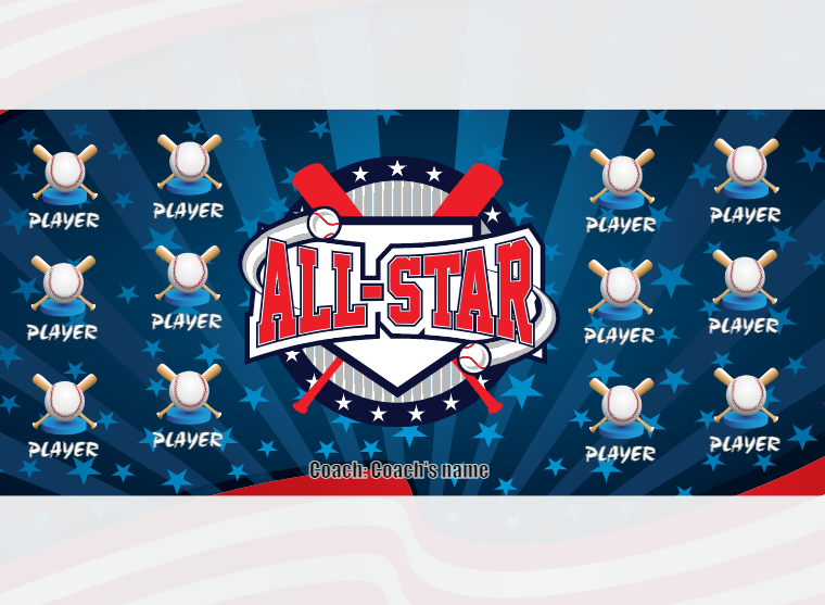 ALL Star - Baseball - Pole Pocket Banner