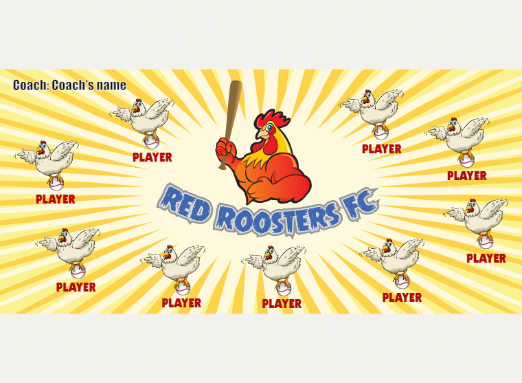 Red Roosters - Softball - Pole Pocket Banner