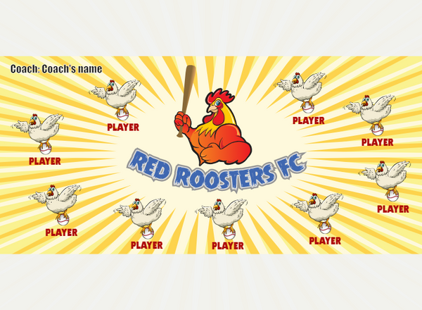 Red Roosters - Softball - Pole Pocket Banner