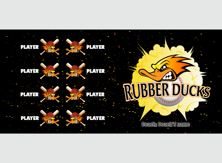 Rubber Ducks - Softball - Pole Pocket Banner