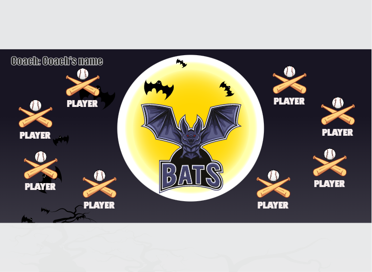 Bats - Softball - Pole Pocket Banner