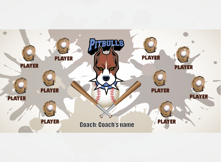 Pitbulls - Softball - Pole Pocket Banner