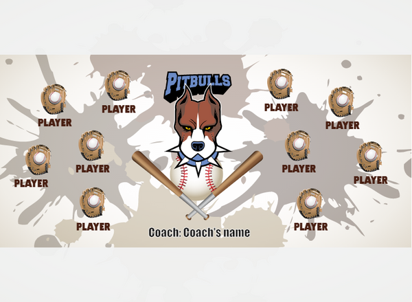 Pitbulls - Softball - Pole Pocket Banner