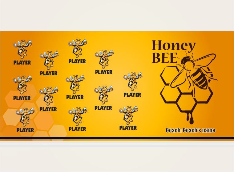 Honey Bees - Softball - Pole Pocket Banner