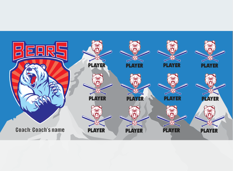Bears - Softball - Pole Pocket Banner