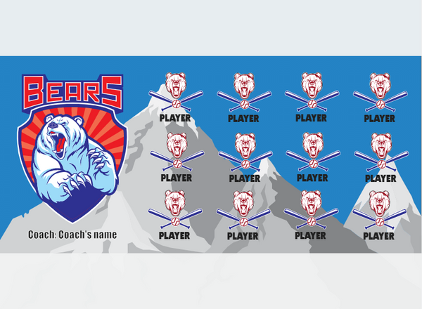 Bears - Softball - Pole Pocket Banner