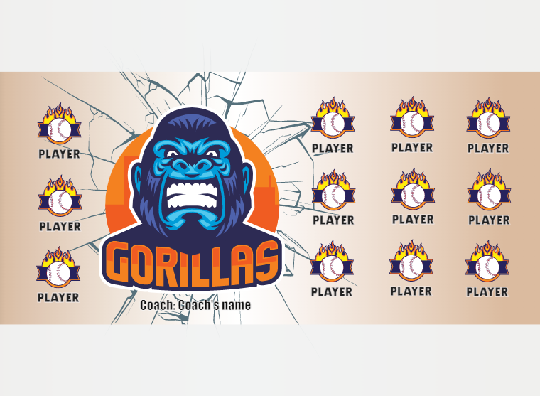 Gorillas - Softball - Pole Pocket Banner