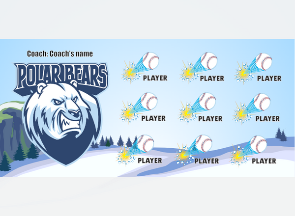 Polar Bears - Softball - Pole Pocket Banner