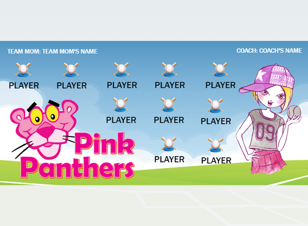 Pink Panthers 3 - Softball - Pole Pocket Banner