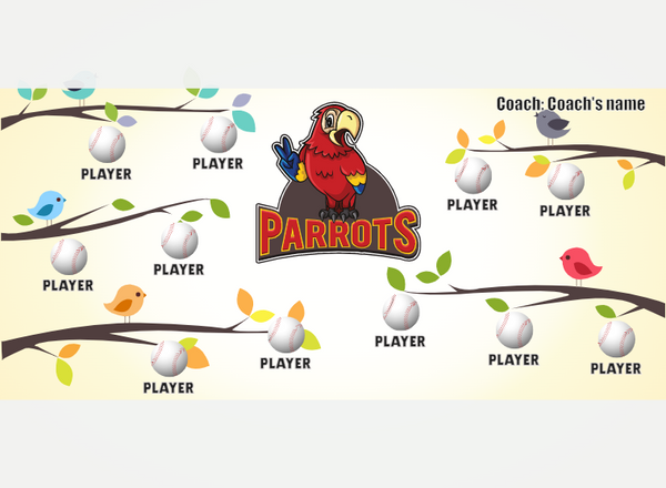 Parrots - Softball - Pole Pocket Banner