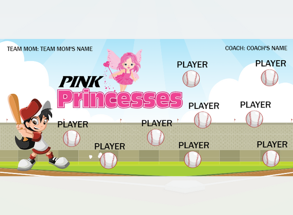 PinkPrincessess - Softball - Pole Pocket Banner