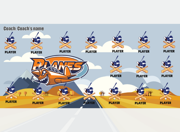 Planes - Softball - Pole Pocket Banner