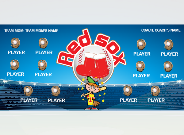 Red Sox 2 - Softball - Pole Pocket Banner