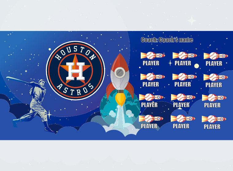 Houston Astros 2 - Baseball - Pole Pocket Banner