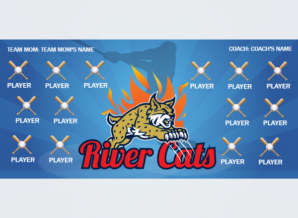 River Cats 2 - Softball - Pole Pocket Banner