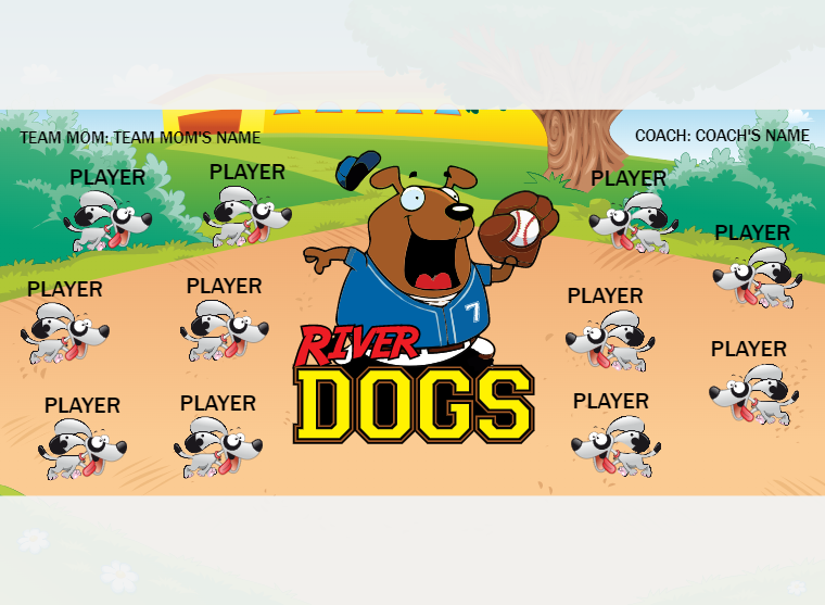 River Dog1 - Softball - Pole Pocket Banner
