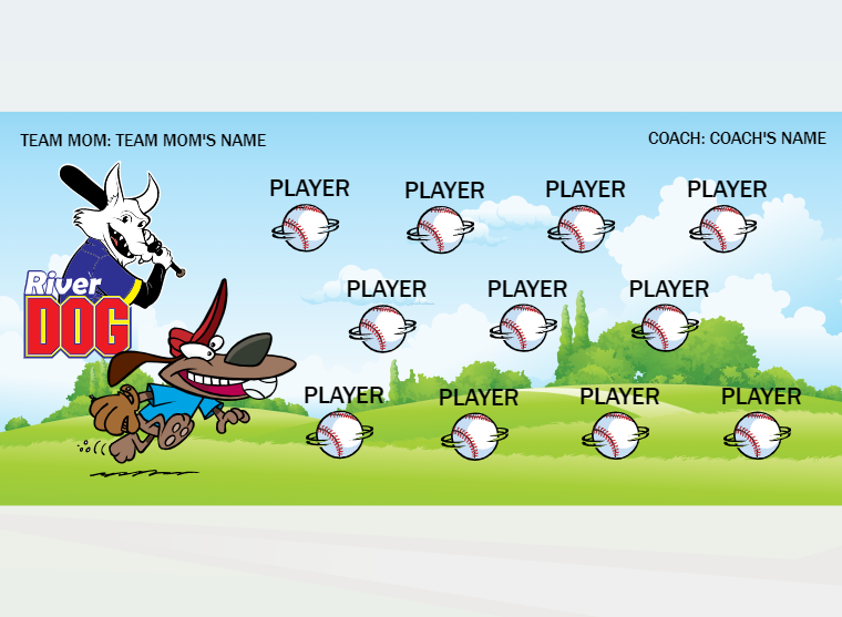 River Dog2 - Softball - Pole Pocket Banner