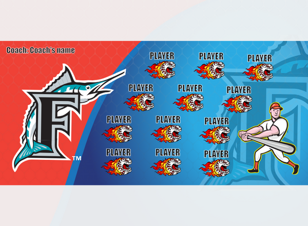 Marlins 2 - Baseball - Pole Pocket Banner