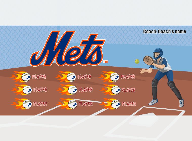 NEW York Mets 2 - Baseball - Pole Pocket Banner