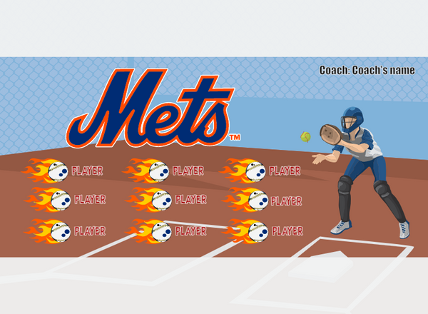 NEW York Mets 2 - Baseball - Pole Pocket Banner