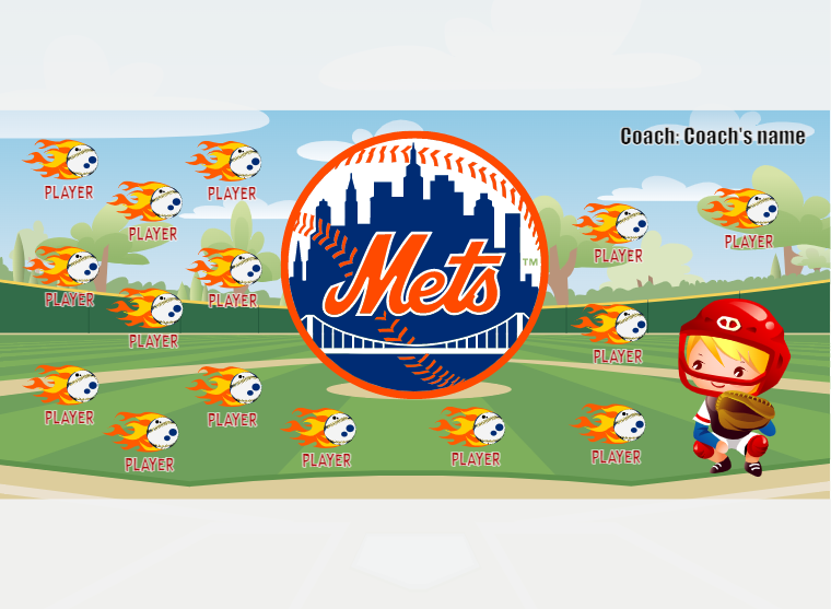 NEW York Mets - Baseball - Pole Pocket Banner