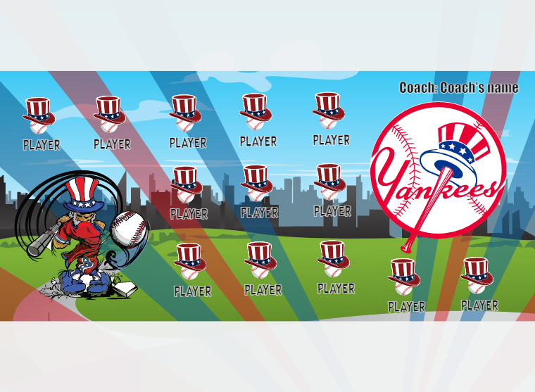 NEW York Yankees 3 - Baseball - Pole Pocket Banner