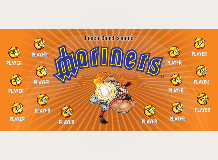 Mariners 3 - Baseball - Pole Pocket Banner