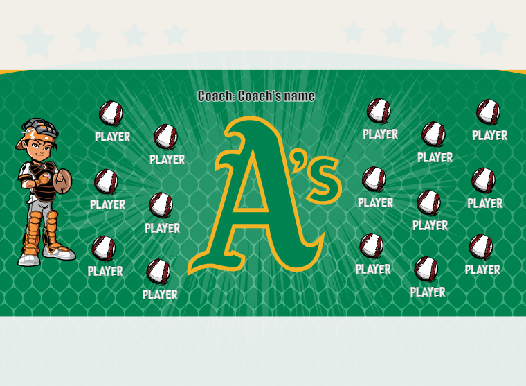 Oakland 2 - Baseball - Pole Pocket Banner