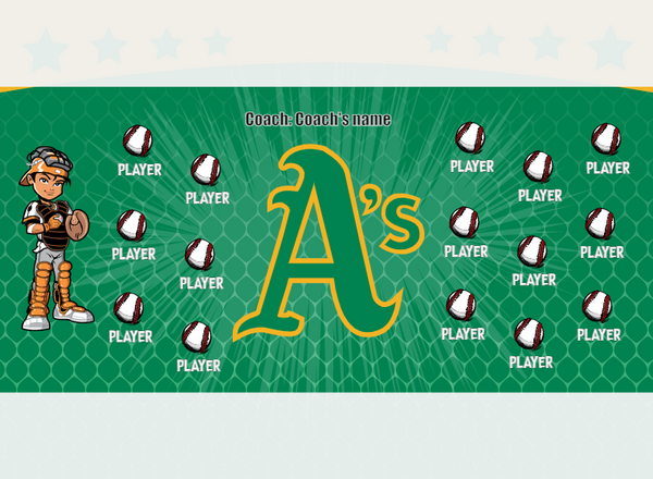 Oakland 2 - Baseball - Pole Pocket Banner