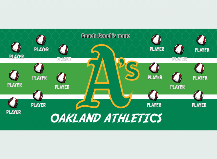 Oakland 3 - Baseball - Pole Pocket Banner
