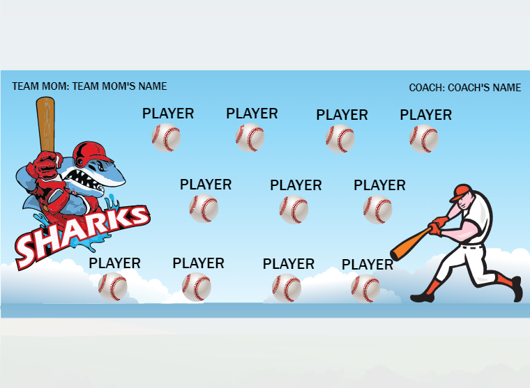 Sharks - Softball - Pole Pocket Banner