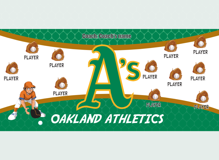 Oakland 3 - Baseball - Pole Pocket Banner