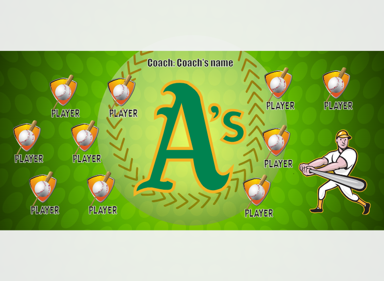 Oakland 4 - Baseball - Pole Pocket Banner