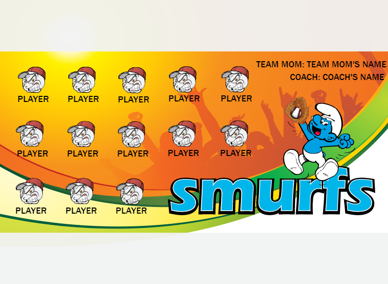 Smurfs 1 - Softball - Pole Pocket Banner
