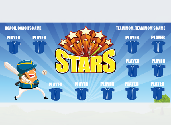 Star - Softball - Pole Pocket Banner