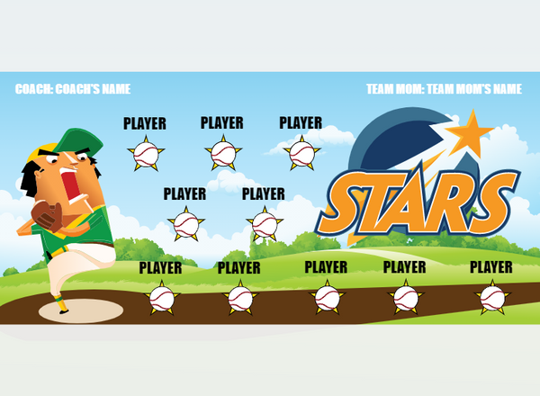 Star1 - Softball - Pole Pocket Banner