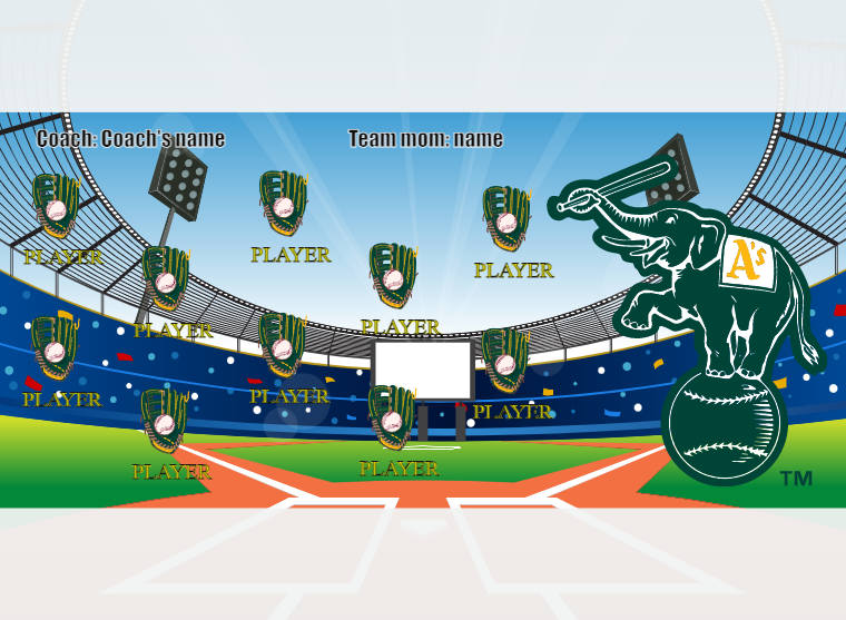 Oakland Athletics 2 - Baseball - Pole Pocket Banner