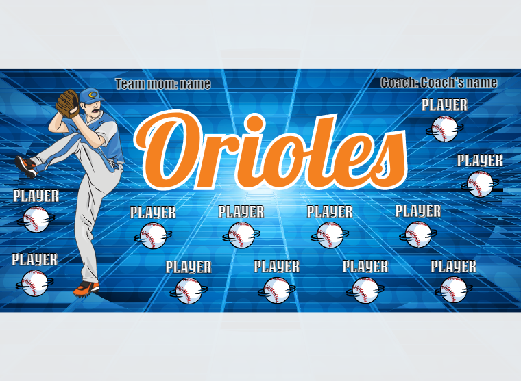 Orioles 5 - Baseball - Pole Pocket Banner