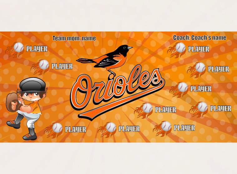 Orioles - Baseball - Pole Pocket Banner
