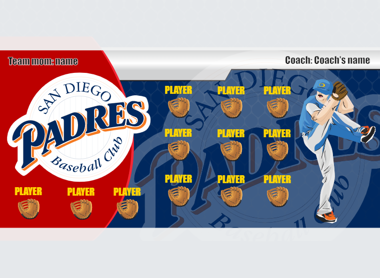 Padres 2 - Baseball - Pole Pocket Banner