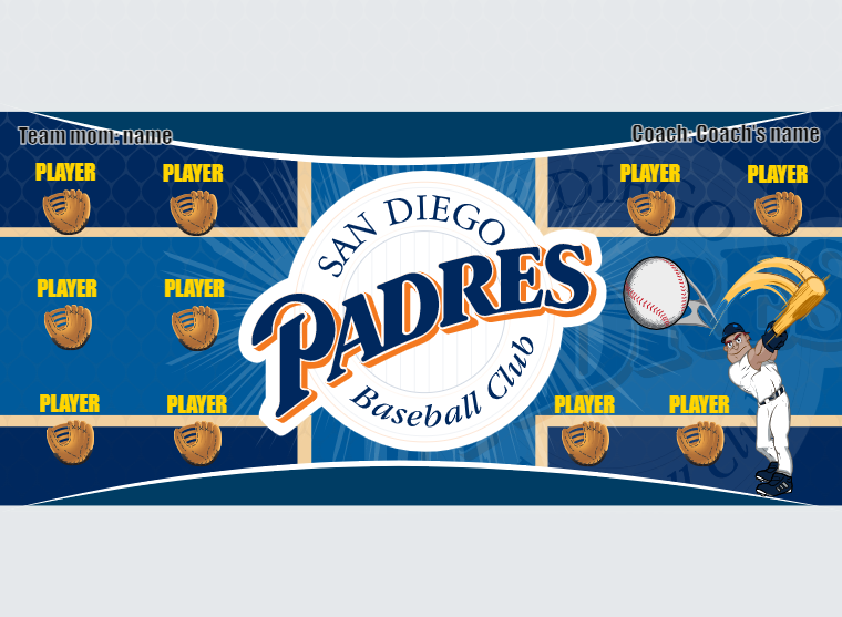 Padres - Baseball - Pole Pocket Banner