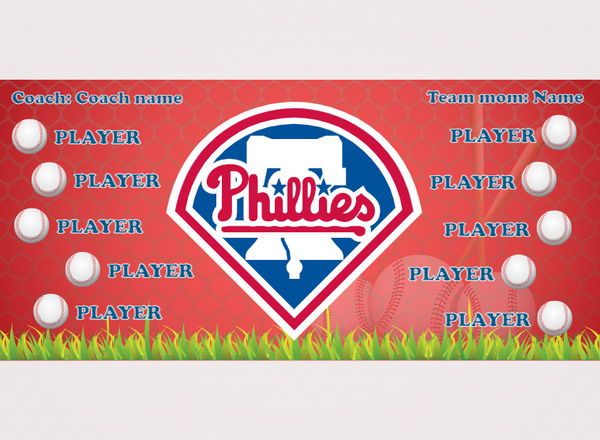 Phillies 3 - Baseball - Pole Pocket Banner