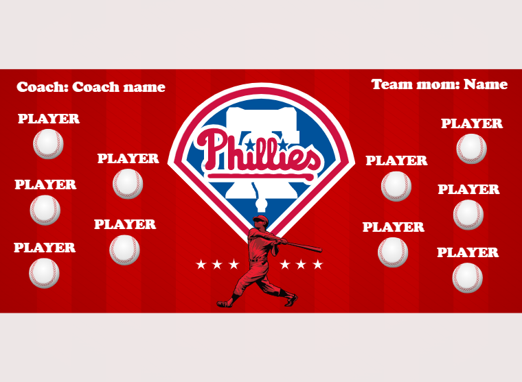 Phillies 4 2 - Baseball - Pole Pocket Banner