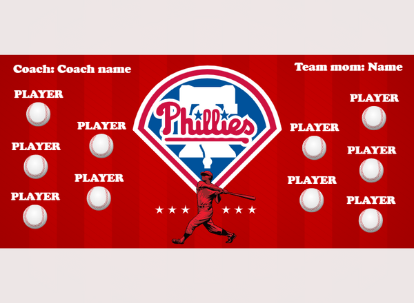 Phillies 4 2 - Baseball - Pole Pocket Banner