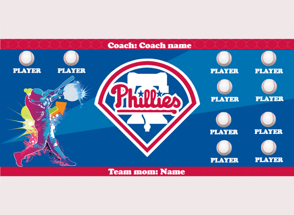 Phillies 4 - Baseball - Pole Pocket Banner