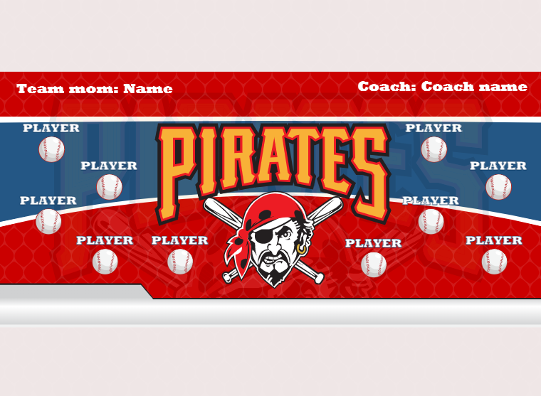 Pirates 1 - Baseball - Pole Pocket Banner