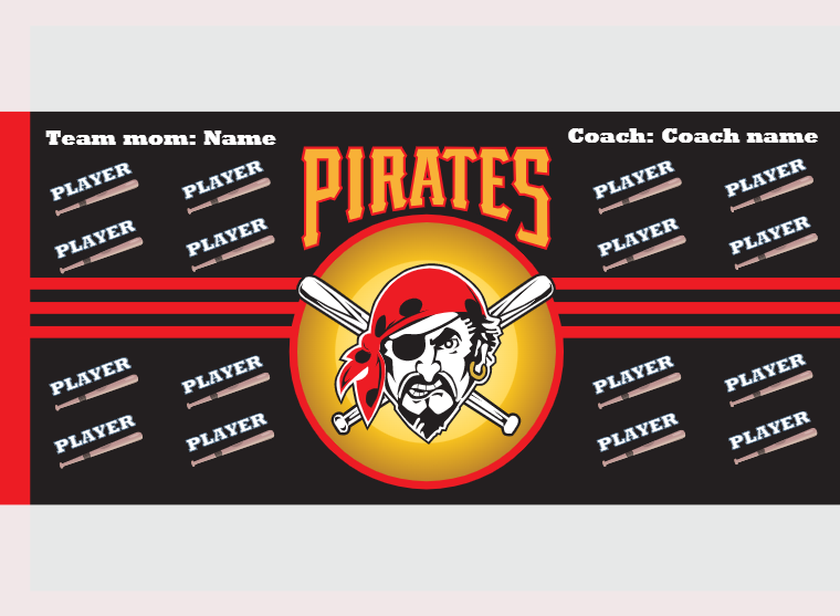Pirates 3 - Baseball - Pole Pocket Banner